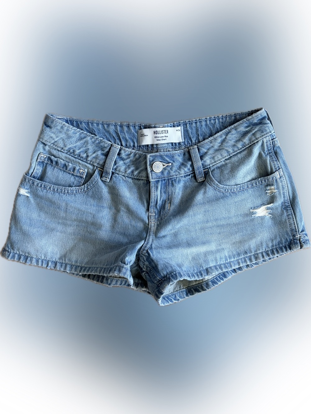 Hollister Light Wash Low-Rise Denim Shorts